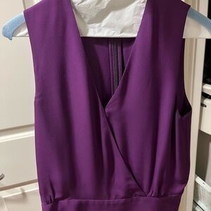 Theory Deep Purple V-Neck Silk top